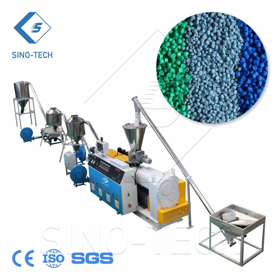 New Product 2022 Colored Raw Material Plastic Pipe Double Screw Pvc Granulator Granulating Production Line